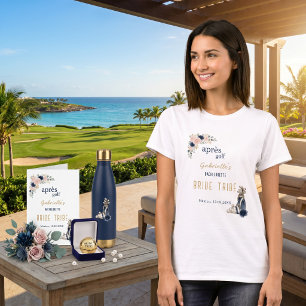 Camiseta Depois do Golf Solteira Azul Elegante Préppy Flora