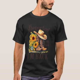 Camiseta Deportado E Agora Eu Estou De Volta Girassol Cowgi