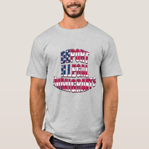 Camiseta DEPORTAR IMIGRANTES ILEGAIS Azul Branco