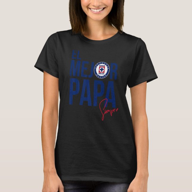 Camiseta Deportivo Cruz Azul El Mejor Papa (Frente)