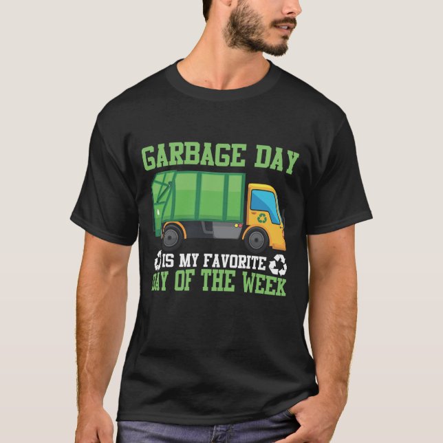 Camiseta Deposição de lixo de caminhão no dia do lixo (Frente)