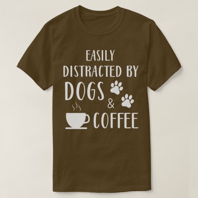 Camiseta Depositado Facilmente Por Cães E Café Engraçado Ca (Frente do Design)