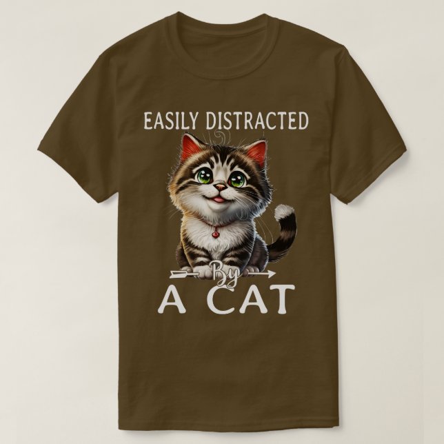 Camiseta Depositado facilmente por gatos 5 (Frente do Design)