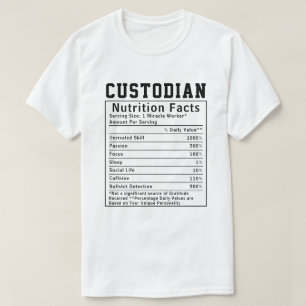 Camiseta Depositário Engraçado Fatos de Nutrição do Funcion
