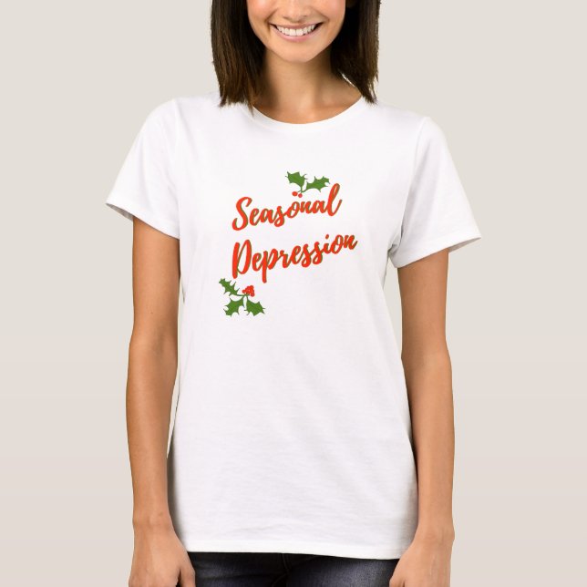 Camiseta Depressão Sazonal (Saudações da Estação) (Frente)