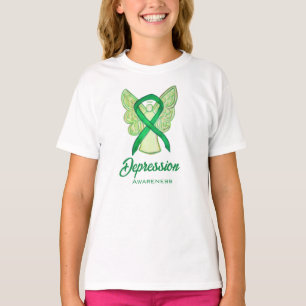 Camiseta Depressão Sensibilização Fita Anjo T-Shirt