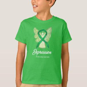 Camiseta Depressão Sensibilização Fita Anjo T-Shirt