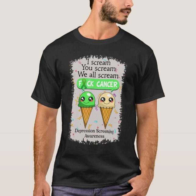 Camiseta Depression Screening Awareness Cute Ice Creams  Sa (Frente)