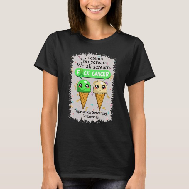 Camiseta Depression Screening Awareness Cute Ice Creams  Sa (Frente)