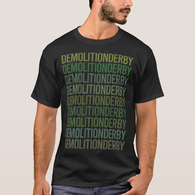 Camiseta Derby de Demolição de Texto Verde (Frente)