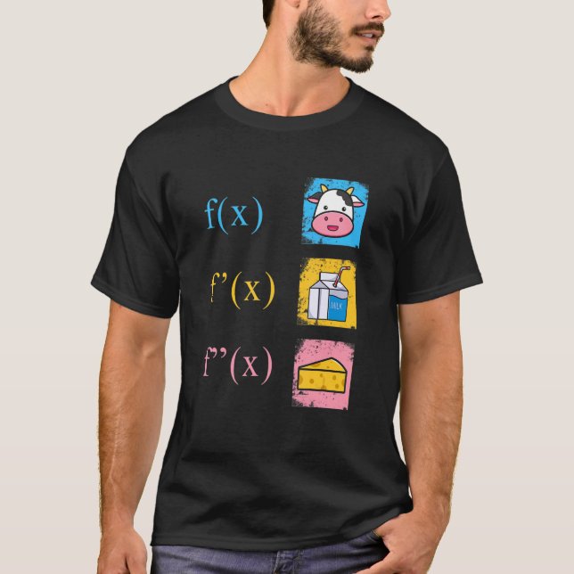 Camiseta Derivação matemática Leite de vaca Análise Teac ma (Frente)