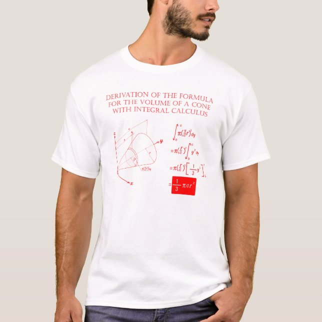 Camiseta Derivação para o fomula do volume de um cone (Frente)