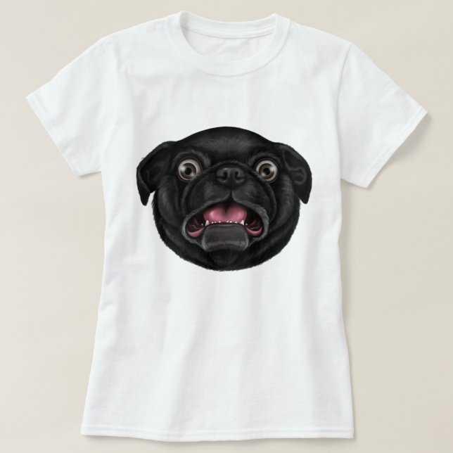 Camiseta Derpy Pug (Frente do Design)