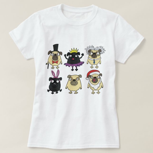 Camiseta Derpy Pugs Em Figurinos (Frente do Design)