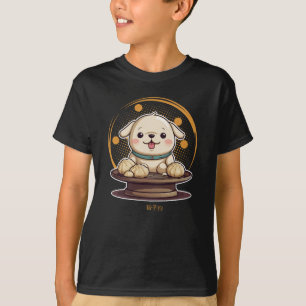 Camiseta Derramamento de um cão branco e gordo