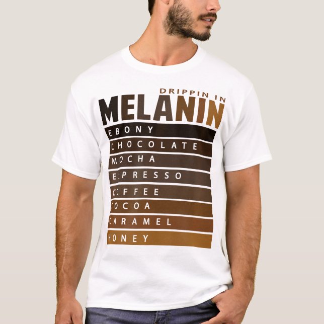 Camiseta Derramamento No Orgulho Negro De Melanina (Frente)