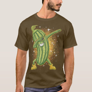 Camiseta Derrame de Picles Dançando Pepino Verde Vegan Engr
