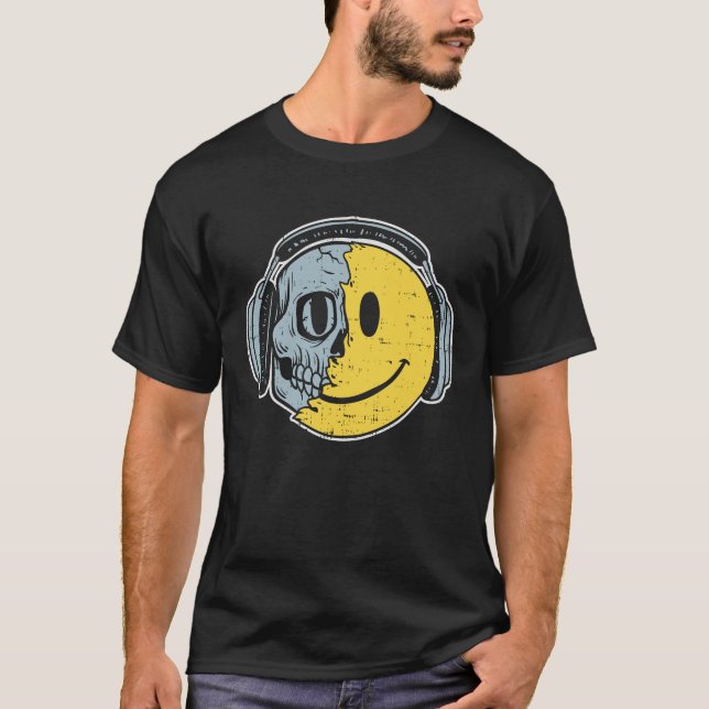 Camiseta Derretendo o Feliz Sorriso de Rosto Auscultadores  (Frente)