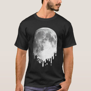 Camiseta Derreter Arte de Espaço em Unidade de Lua Completa