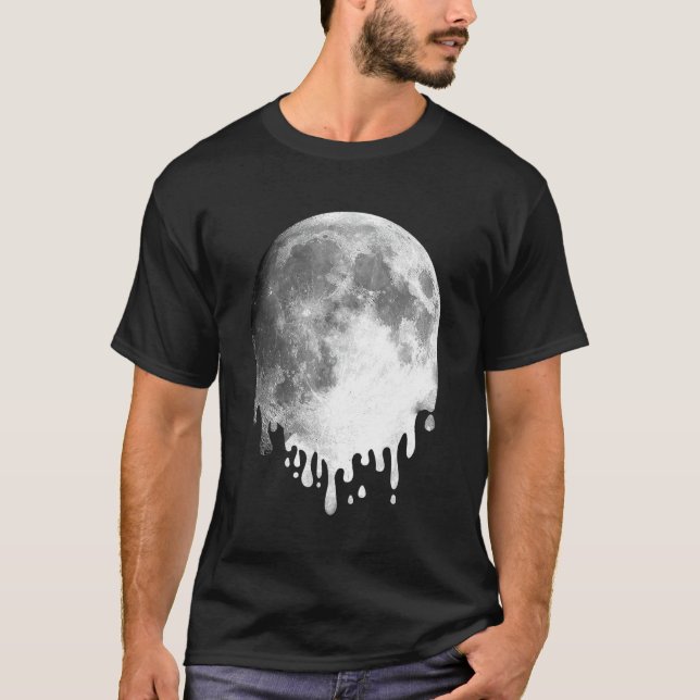 Camiseta Derreter Arte de Espaço em Unidade de Lua Completa (Frente)