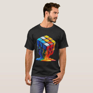 Camiseta Derreter cubo Rubix Camisa-T Escura Básica