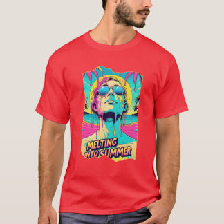 Camiseta Derreter No Verão - Trippy Retro Beach Vibes Tee