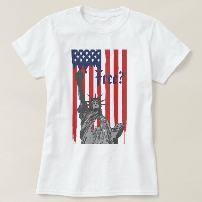 Camiseta Derretimento da bandeira americana da liberdade (Frente do Design)
