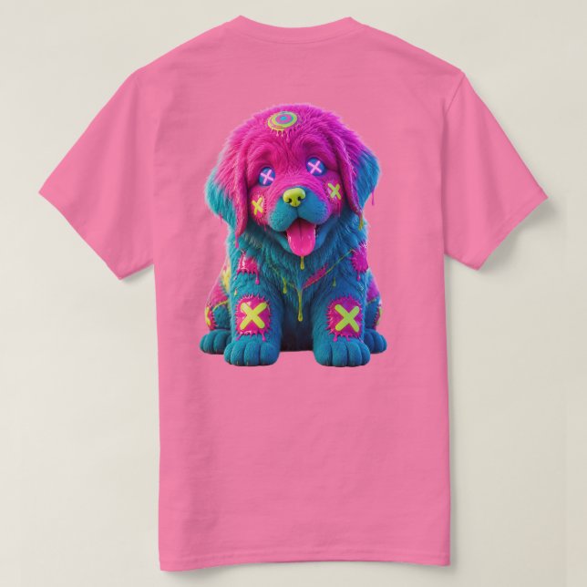 Camiseta Derretimento de Newf Neon (Verso do Design)