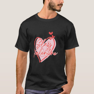 Camiseta Derrote o Valentine Cute Desenho de coração rosa e