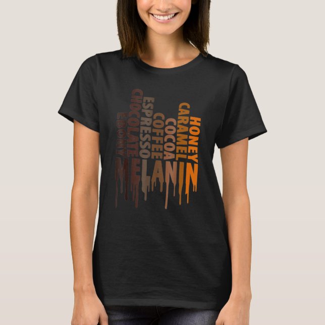 Camiseta Derrubando Melanin Pride Afro Queen Black History  (Frente)