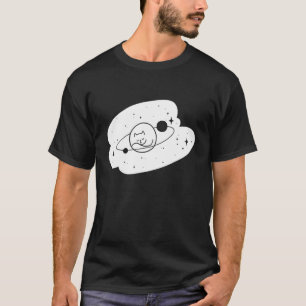 Camiseta Des Gráficos de Ilustração de Gato do Espaço Unive
