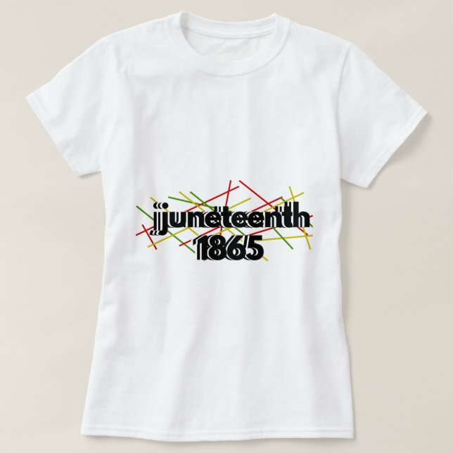 Camiseta Des Juneteenth Abstrato 1865 Dia da Liberdade Cele (Frente do Design)