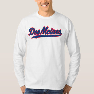 Camiseta Des Moines Iowa Script Design Cidade Retroativa