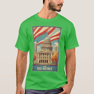 Camiseta Des Moines Iowa USA Viagens vintage Turismo Oversi