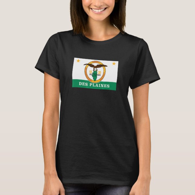 Camiseta Des Plaines Illinois Flag (Frente)