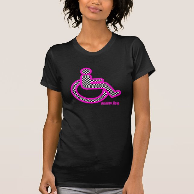 Camiseta Desabilitou no t-shirt retro das mulheres (Frente)
