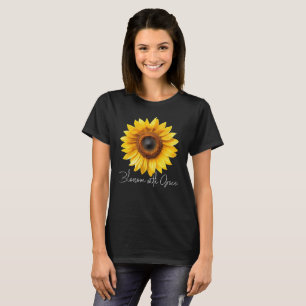 Camiseta Desabrochar do Girassol com Graça Floral Inspirado