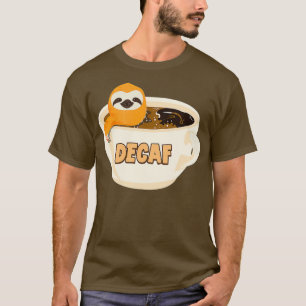 Camiseta Desaf Sloth Funny Coffee Drinker Ilustração
