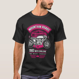 Camiseta Desafio de Motocicleta nas Estradas de Montanha