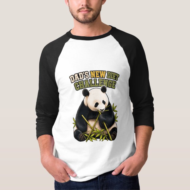 Camiseta Desafio de Nova Dieta do Papai Panda Engraçado (Frente)