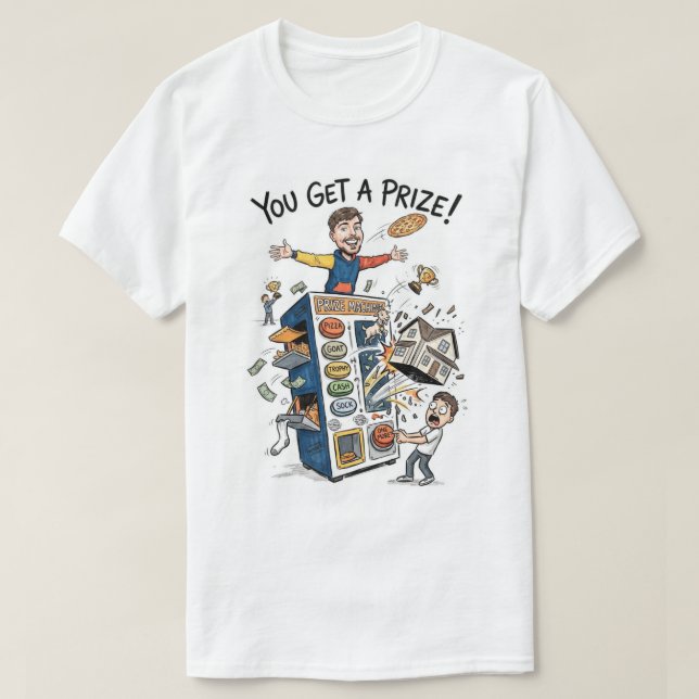 Camiseta Desafio de Prêmio Engraçado Cartoon  (Frente do Design)