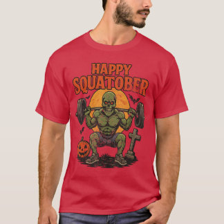 Camiseta Desafio Feliz do Dia da Perna do Squatober Vintage