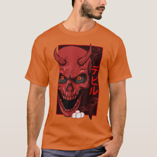 Camiseta Desafio japonês cara cara Raios do crânio oni hara