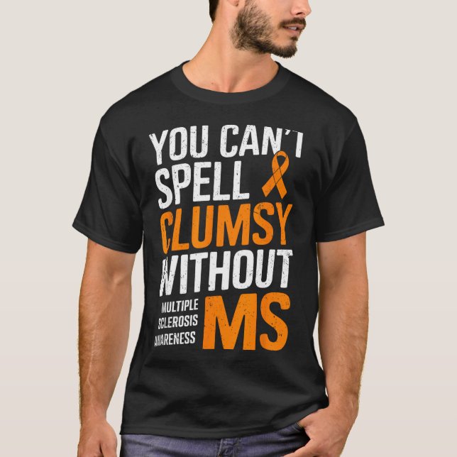 Camiseta Desajeitado Sem Ms Conscientização Da Esclerose Mú (Frente)