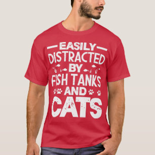Camiseta Desalojado Facilmente Por Tanques De Peixe E Gatos