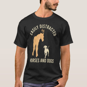 Camiseta Desalojados Facilmente Por Cavalos E Cães Equestre