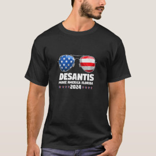Camiseta Desantis 2024 Óculos de sol Legal Make America Flo