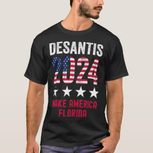 Camiseta DeSantis 2024 Presidente Make America Flórida Vint