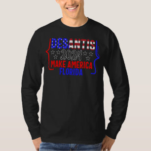 Camiseta Desantis 2024 Usa Torna o Governador Americano Re