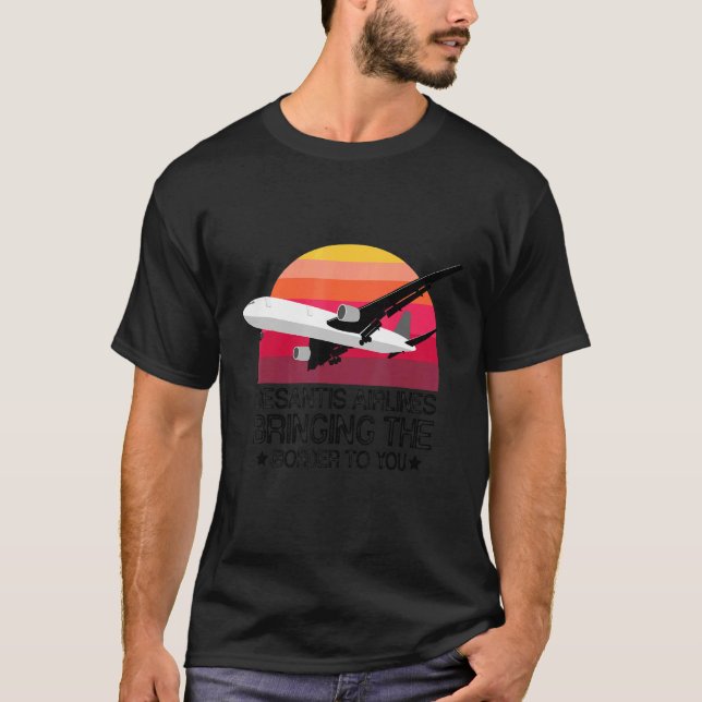 Camiseta Desantis Airlines Bringing the Border to You Vinta (Frente)